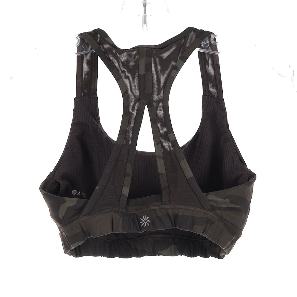 Athleta Contender Printed Bra Black Olive Camo Size Small - Picture 2 of 6